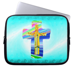 Surrealistiskt kristet kors laptop fodral