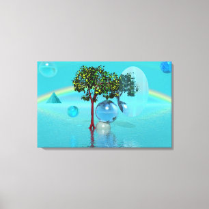 Surrealistiskt landskap canvastryck