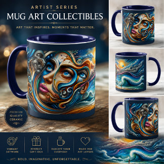 Surrealistiskt Ocean Drömlandschaft Abstrakt Konst Mugg
