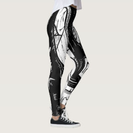surrealistiskt svart och vitt leggings