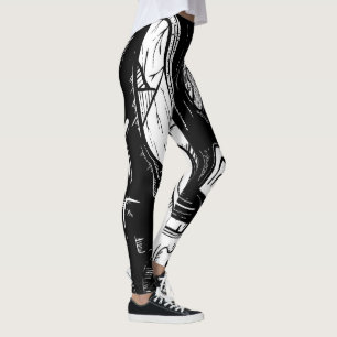 surrealistiskt svart och vitt leggings