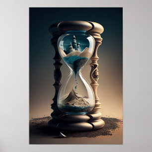 Surrealistiskt timglas nr 1 poster