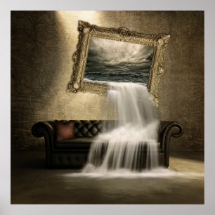 Surrealt vattenfall poster