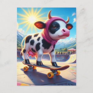 Surrereal kon på skateboardräkt vykort