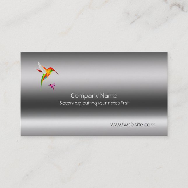 Surrfåglar, stylized på metallisk-stil mall visitkort (Framsida)