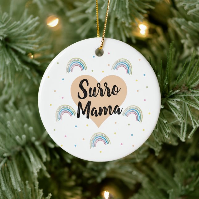 Surrogate Surro Mamma Rainbow Baby Ornament (Träd)