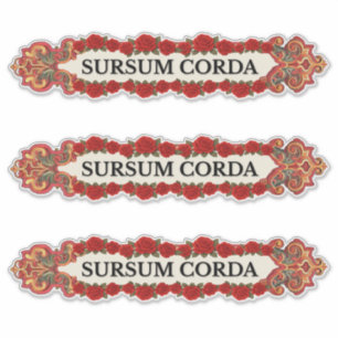 Sursum Corda Vintage Rose Katolsk Klistermärken