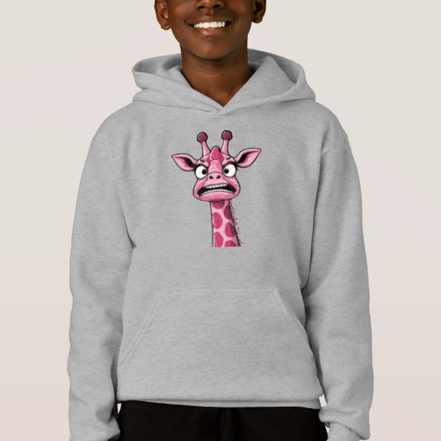 Surt Ansikte Rosa Giraff T Shirt (Framsida)