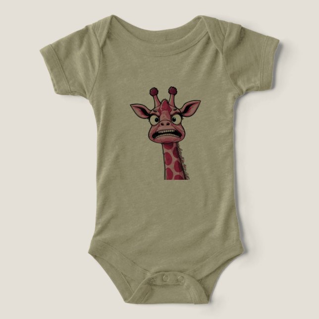 Surt Ansikte Rosa Giraff T Shirt (Design Framsida)