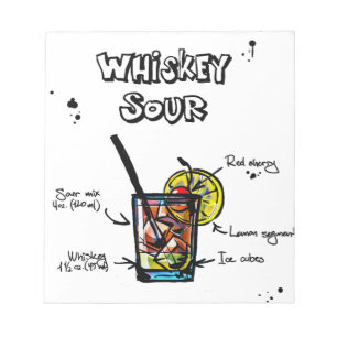 Surt coctailrecept för Whiskey Anteckningsblock