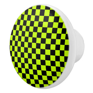 Surt grön svart schackbrädemönster knopp
