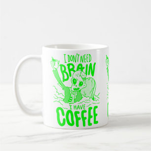 surt grönt halloween-kaffdrickande zombie kaffemugg