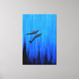 Survända delfiner canvastryck