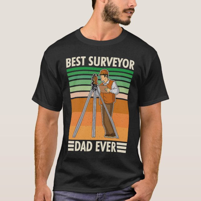 Surveyor geodesy surveying engineer theodolite pro t shirt (Framsida)