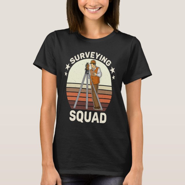 Surveyor geodesy surveying engineer theodolite pro t shirt (Framsida)