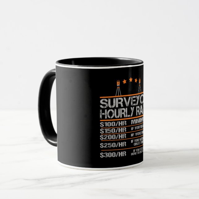 Surveyor Hourly Rate Funny Gift Idea Mugg (Framsida vänster)