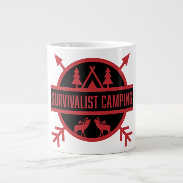 Survivalist Camping Bushcraft Mugg Jumbo Mugg (Framsidan)