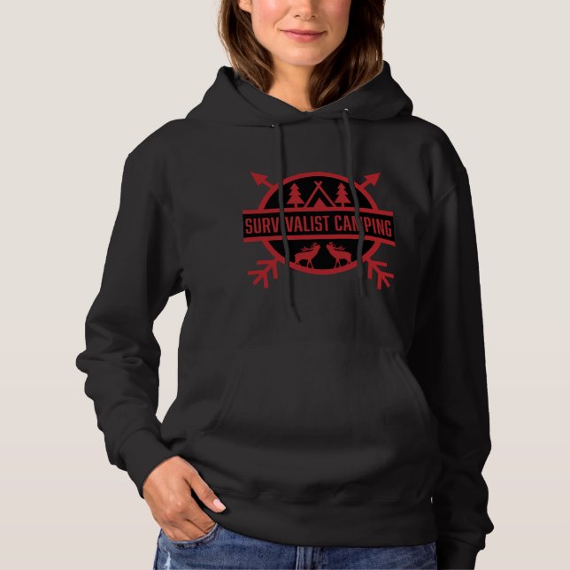 Survivalist Camping Bushcraft T Shirt (Framsida)