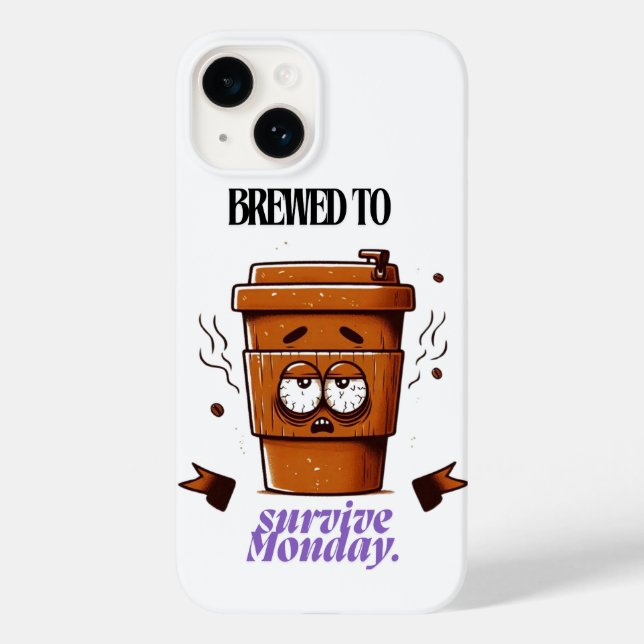 "Survive Monday. BREWED to…" Coffee Mug – Fun Desi (Baksida)