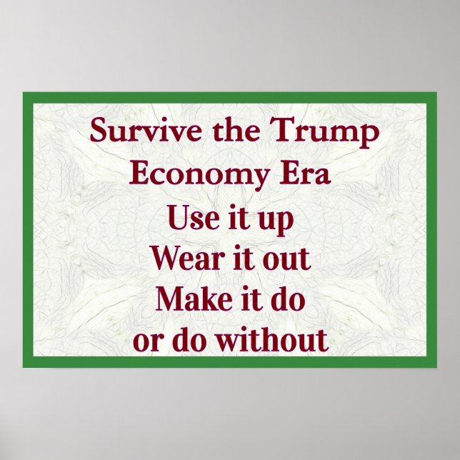 Survive Trump Economy Use It Up Poster (Framsidan)