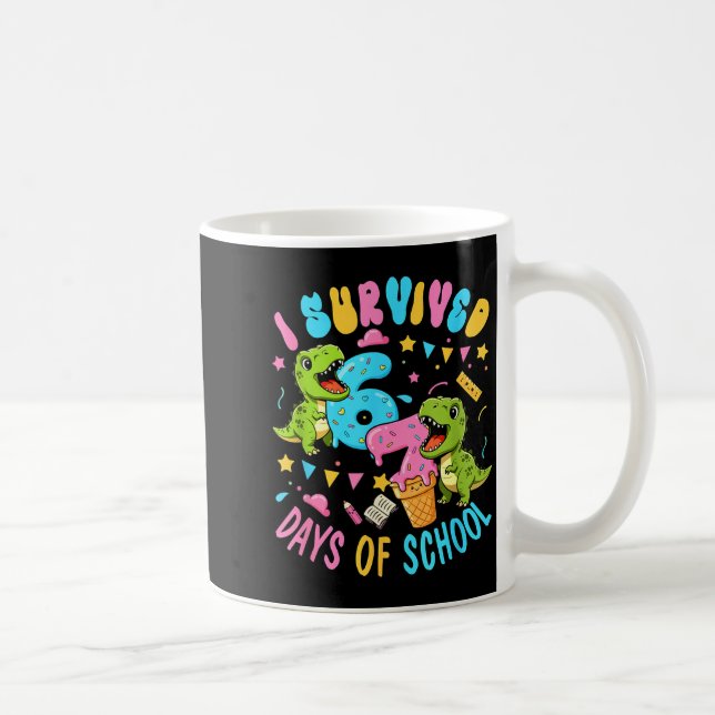Survived 67 Days Of School T-rexes Funny Six Seven Kaffemugg (Höger)
