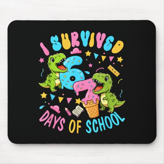 Survived 67 Days Of School T-rexes Funny Six Seven Musmatta (Framsidan)