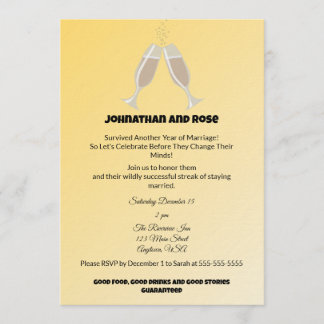 Survived another Year of Marriage Inbjudningar