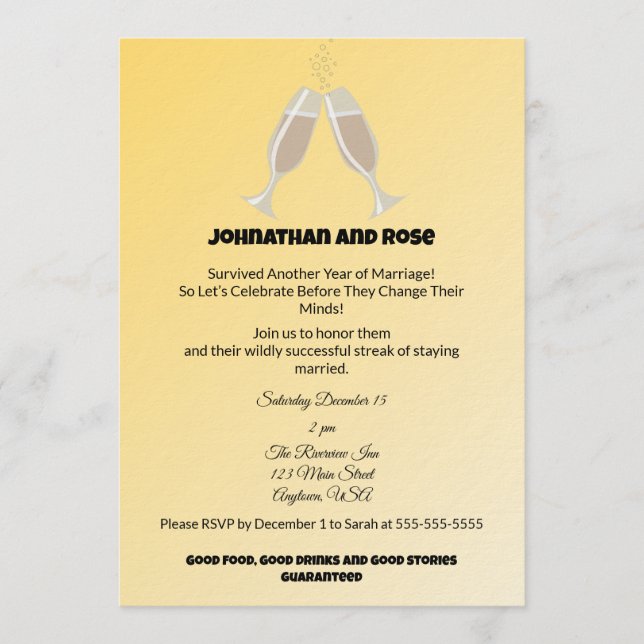 Survived another Year of Marriage Inbjudningar (Framsida)