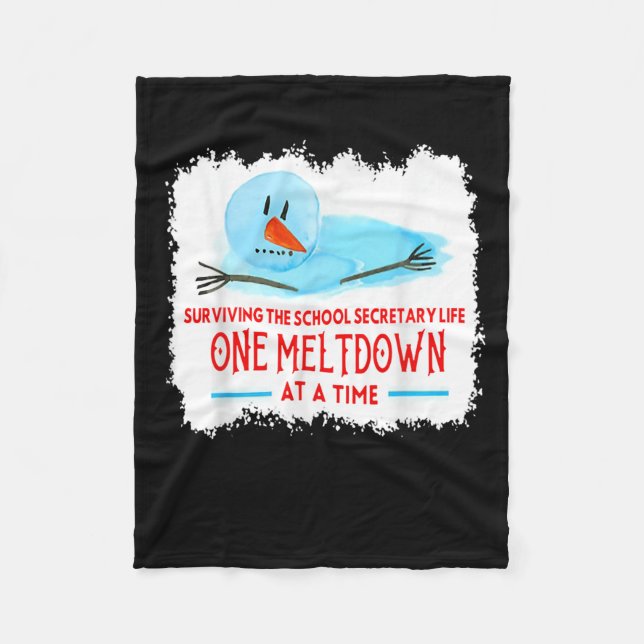 Surviving The School Secretary Life Snowman Christ Fleecefilt (Framsidan)