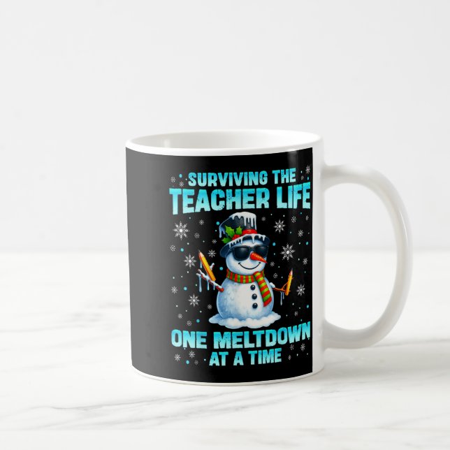 Surviving The Teacher Life Pjs Pajamas Christmas X Kaffemugg (Höger)