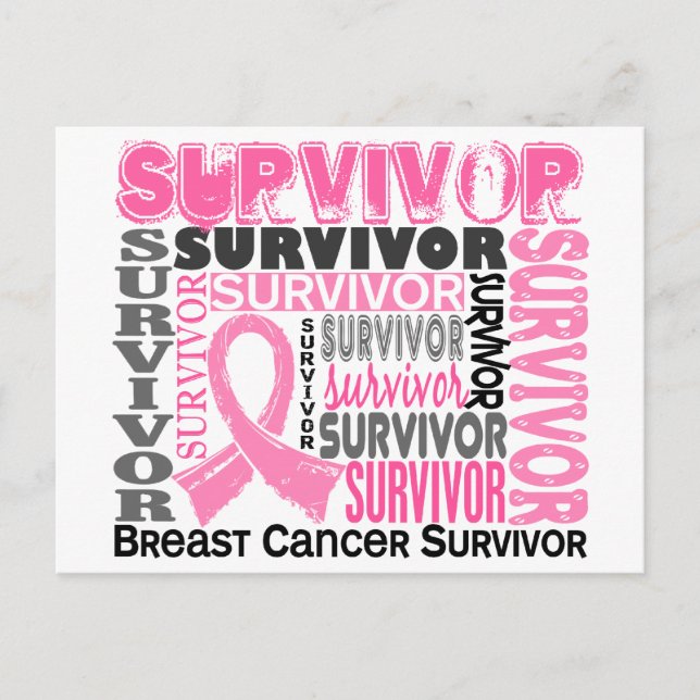 Survivor 10 Bröstcancer Vykort (Framsida)