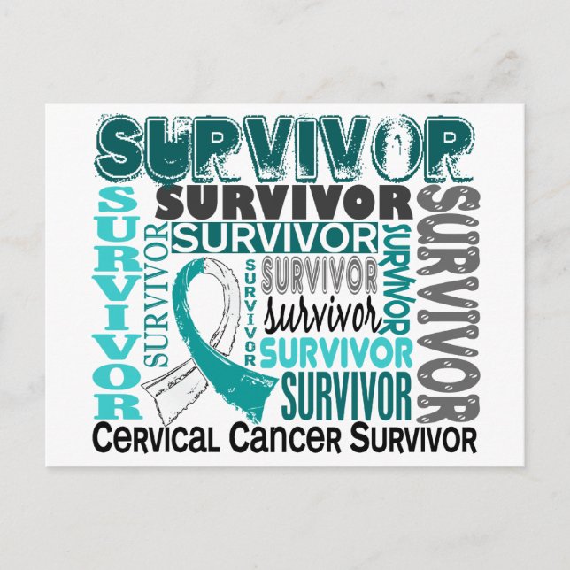 Survivor 10 Cervical Cancer Vykort (Framsida)