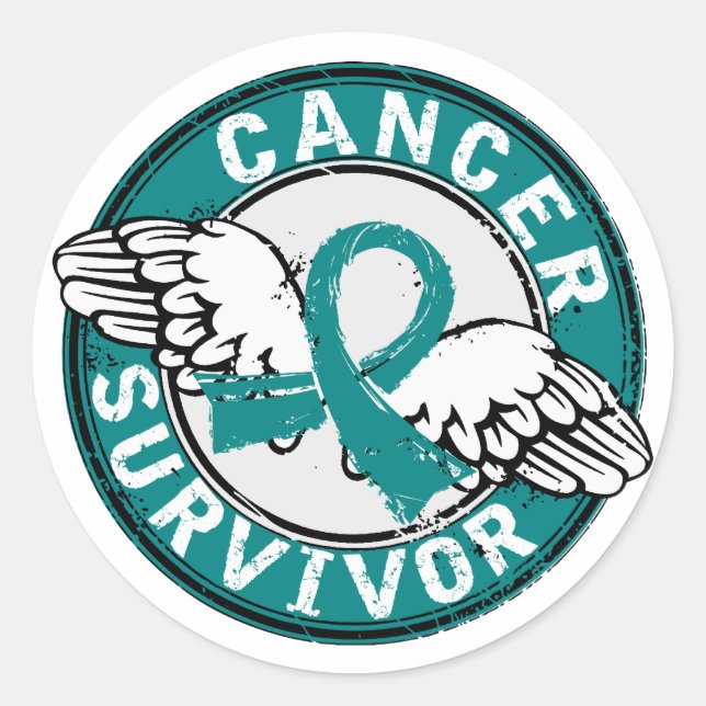 Survivor 14 Ovarialcancer Runt Klistermärke (Framsida)