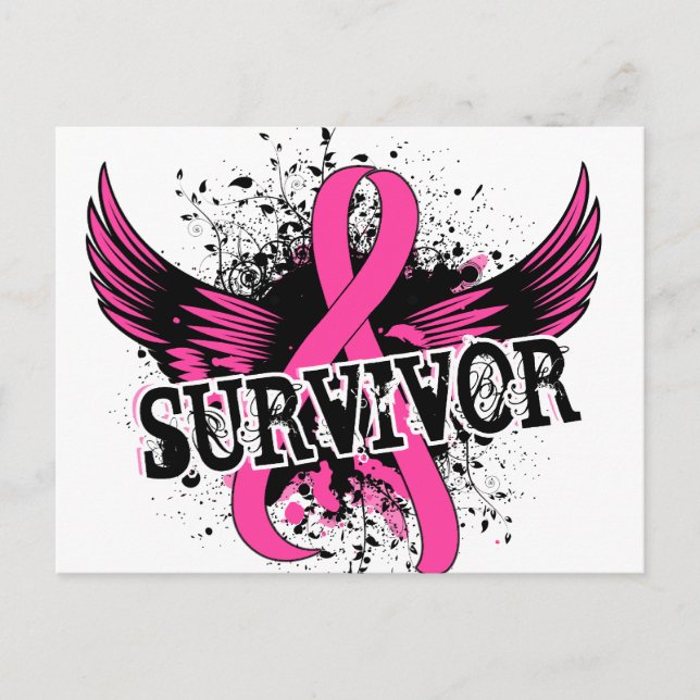 Survivor 16 Bröstcancer Vykort (Framsida)