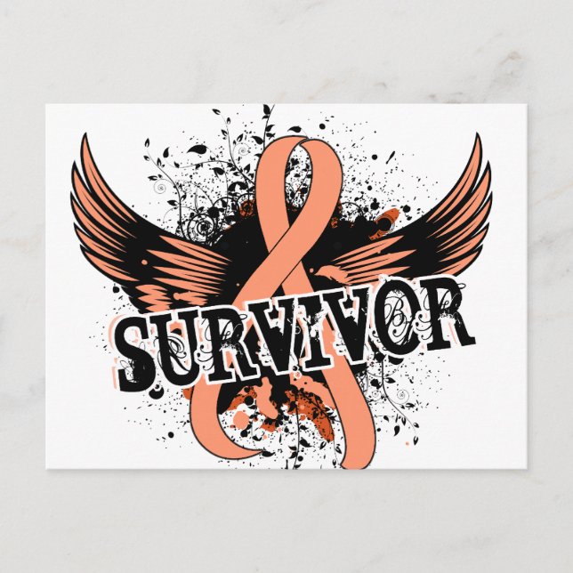 Survivor 16 Uterine Cancer Vykort (Framsida)