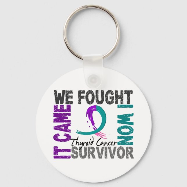 Survivor 5 Thyroid Cancer Nyckelring (Framsida)
