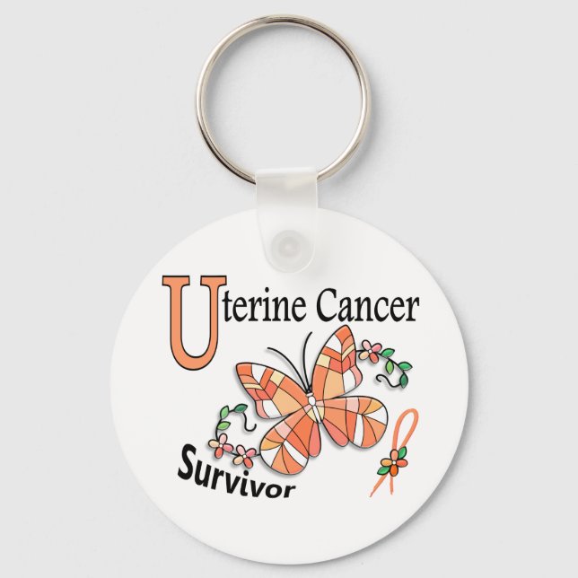 Survivor 6 Uterine Cancer Nyckelring (Framsida)