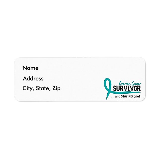Survivor 8 Ovarian Cancer Returadress Etikett (Framsidan)