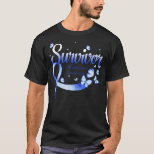 Survivor Autism Awareness Butterfly T Shirt