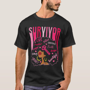 Survivor Black Women Breast Cancer Awareness Black T Shirt