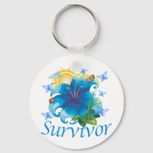 Survivor blomblått nyckelring