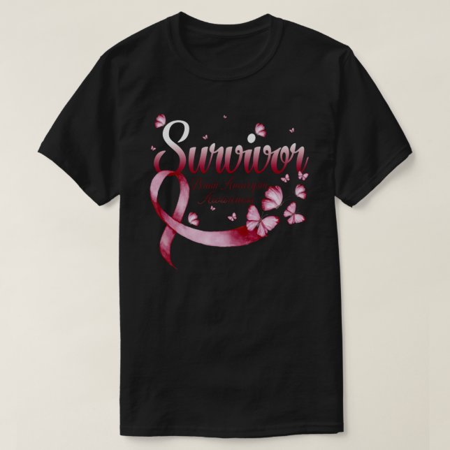 Survivor Brain Aneurysm Awareness Butterfly T Shirt (Design framsida)