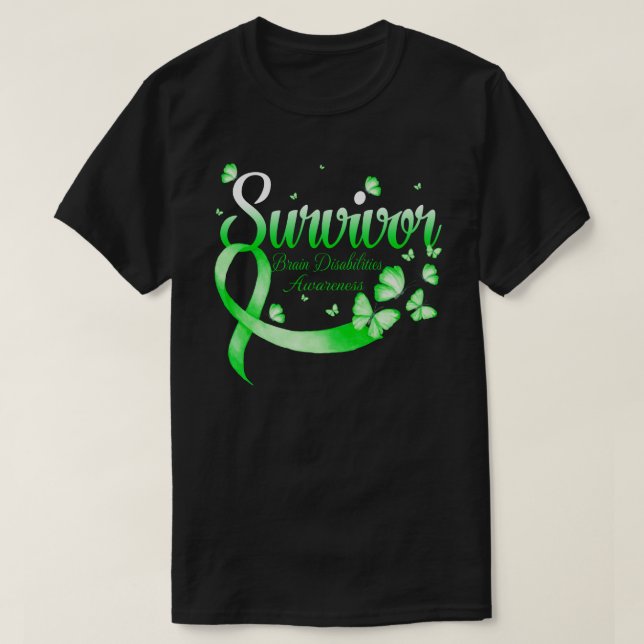 Survivor Brain Disabilities Awareness Butterfly T Shirt (Design framsida)