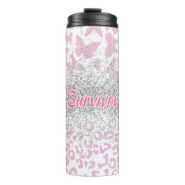 Survivor Breast Cancer Animal Print Butterfly