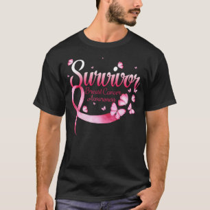 Survivor Breast Cancer Awareness Butterfly T Shirt