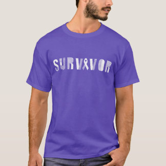 Survivor Cancer Ribbon Inspirational Motivational T Shirt
