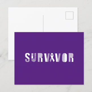 Survivor Cancer Ribbon Inspirational Motivational Vykort