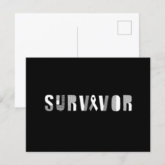 Survivor Cancer Ribbon Inspirational Motivational Vykort