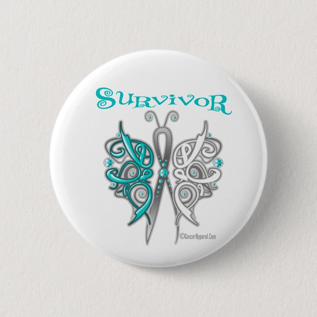 Survivor Celtic Butterfly - Cervical Cancer Knapp (Framsida)