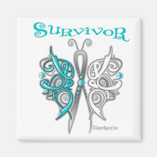 Survivor Celtic Butterfly - Cervical Cancer Magnet (Framsidan)